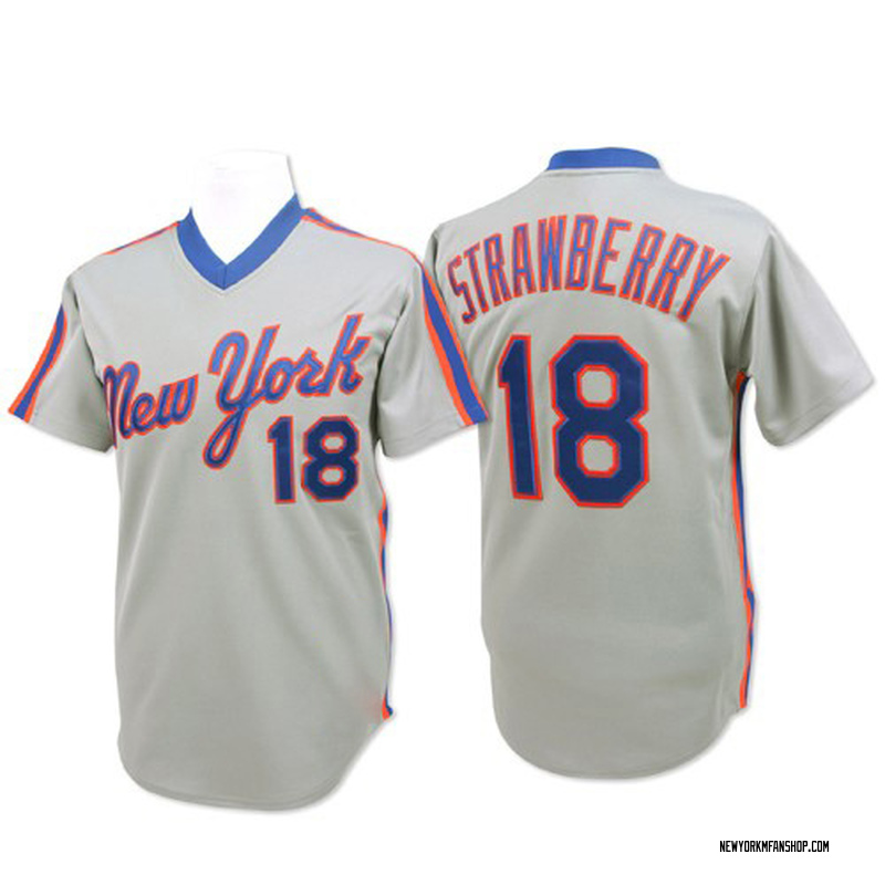 Men's New York Mets #18 Darryl Strawberry Replica White Home Cool