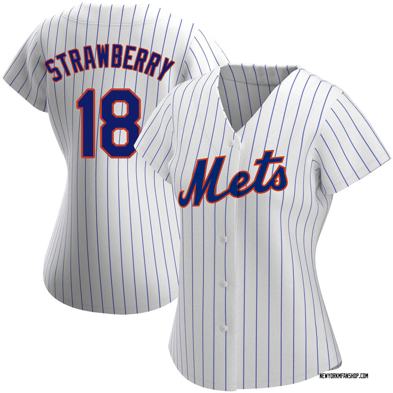 Men's New York Mets #18 Darryl Strawberry Replica White Home Cool