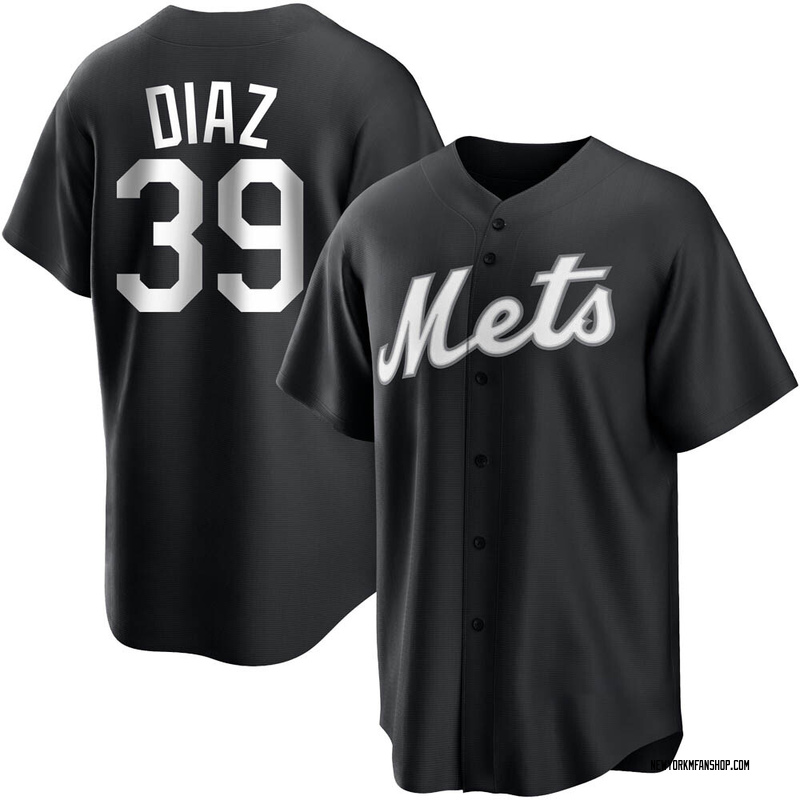 Edwin Diaz Men's New York Mets Jersey - Black/White Replica