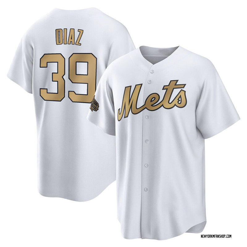 Edwin Diaz Men's New York Mets Jersey - Black/White Replica