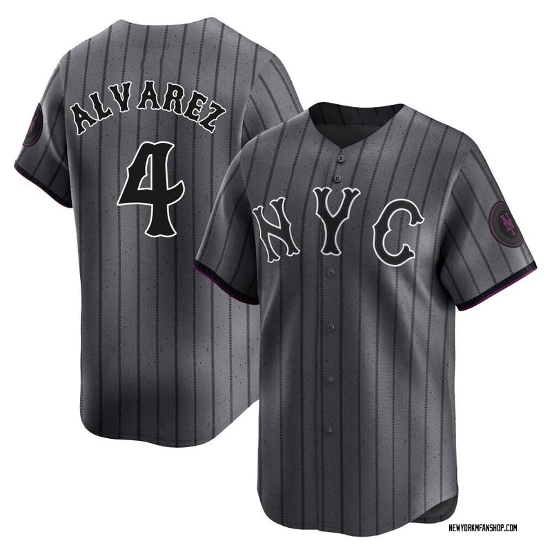 Francisco Alvarez Men's New York Mets Graphite 2024 City Connect Jersey - Limited