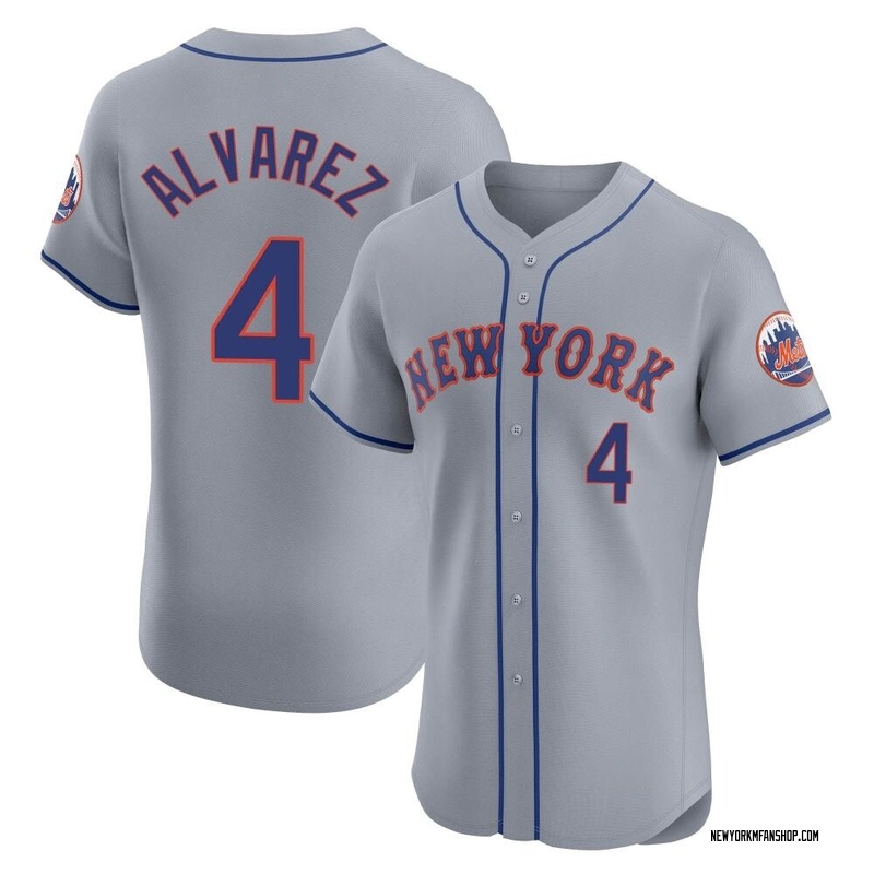 Francisco Alvarez Men's New York Mets Road Jersey - Gray Elite