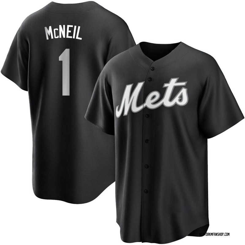 Jeff McNeil Youth New York Mets Jersey - Black/White Replica